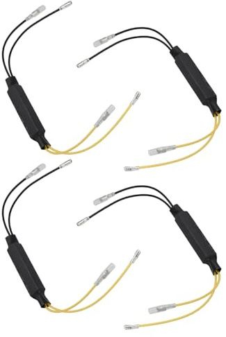 AYHYHLJZJ 4 Stück 12V/21W LED Motorrad Lastwiderstand Motorrad Blinkeranzeige Widerstände Kabel motorrad Blinker LED Indikator, Ladewiderstand Blinker Fix Fehler, Blinklicht Decoder, Adapter Flash