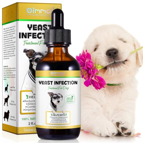 Yeast Infection Treatment for Dogs, Dog Ear Infection Treatment 60ml/2fl oz | Soothing Dog Yeast Infection, Allergy Relief, Natural Fast Relief Drop for Immune Health, Bacon Flavor - 60ml/2 fl oz