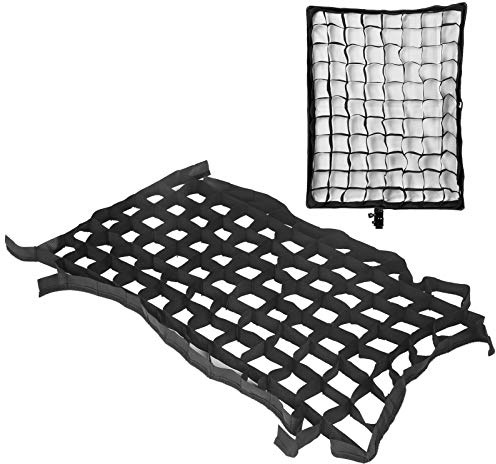 WAHEWUD Rejilla de Panal para Softbox 50x70cm, Grid Celular Plegable, Malla de Nylon con Cinta de Cierre, Control de Luz Direccional, Accesorios de Estudio para Retratos