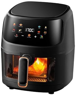 Air Fryer 8L, Friteuse sans Huile 2400W avec Fenêtre visible, écran Tactile, 8 Modes de Cuisson, Réglage de la Température et du Temps, pour Faire des Frites, du Poulet Frit
