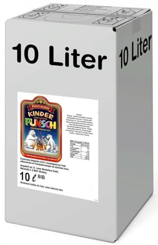 Hüttenglut Kinderpunsch 10L Bag-in-Box – alkoholfreier Fruchtpunsch – Wintergetränk für Kinder, Weihnachten, Feiern & Veranstaltungen