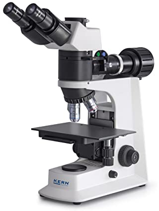 KERN Optics Metallurgisches Mikroskop für den Erfahrenen Anwender, Infinity, Trinokular Tubus, 6V / 30W Halogen, Auflicht