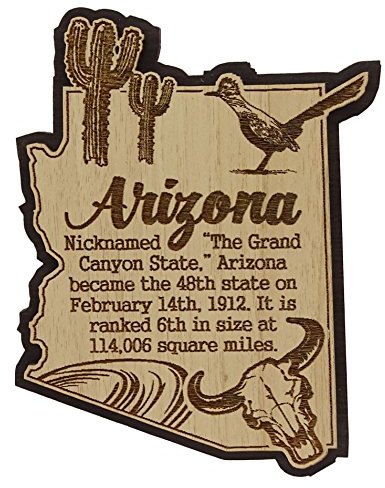 Printtoo USA Arizona - Staats - Karten - holzerner Magnet - Andenken - Kuhlraum - Magnet - Geschenk