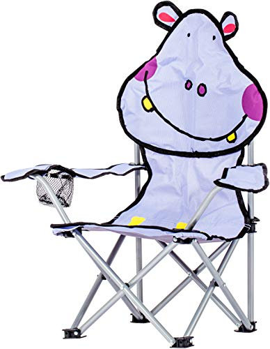 C.A.O. - Fauteuil Pliant Enfant en Tube Acier - Toile Polyester 600D - Hippo - Longueur 33 cm - Largeur 33cm - Hauteur H63 cm - Assise H22 cm