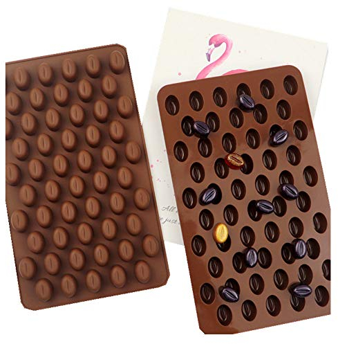 Freessom 2PCS Moulessilicone Chocolat Bonbons Formes Graine de Cafe Classique Original Résistant pour Patisserie Biscuit Cookies Dessert Enfant DIY