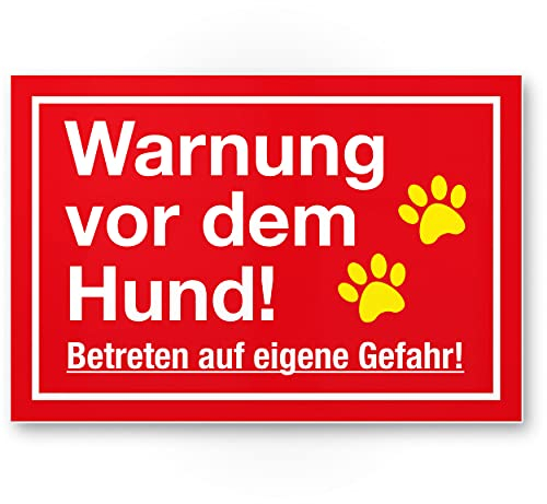 Komma Security Señal de advertencia de perro – entrar en peligro – perros de plástico cartel de aviso – Puerta de jardín valla – Señal de advertencia para puerta de casa – Señal de advertencia