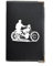 Syl'la Étui Porte-Carte Grise, Papiers de Voiture et Permis - Personnalisé avec Moto Harley - Protection en Simili Cuir Noir pour Homme - Fabriqué en France