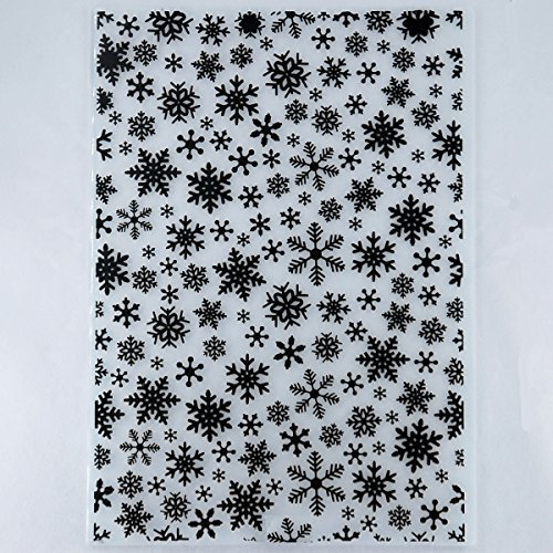 Kwan Crafts A4 Größe Weihnachten Schneeflocke Kunststoff Prägeschablone Ordner für Kartengestaltung Scrapbooking und andere Papierbastelarbeiten 29,7 x 21 cm