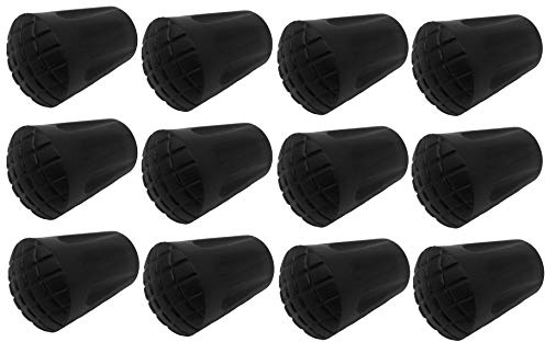 MIGHTY PEAKS 12 Stück / 6 Paar Nordic Walking Pads Asphalt Gummipuffer X-4BT für alle gängigen Nordic Walking Stöcke - Wanderstöcke - für den Nordic Walking Stock mit einen Durchmesser von 12mm