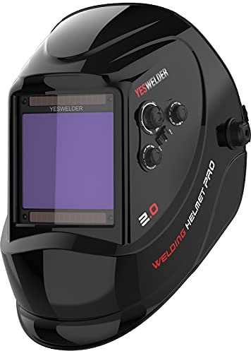YESWELDER Large Viewing Screen 3.93X3.66 True Color Solar Power Auto Darkening Welding Helmet, 4 Arc Sensor Wide Shade 3/5-9/9-13 for TIG MIG Arc Weld Grinding Welder Mask LYG-M800H