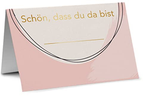 Partycards Tischkarten Geburtstag, Tischkarten Hochzeit, Tischdeko Hochzeit, Hochzeitsdeko Tisch - 50 Stück, Namensschilder, DIN A7, Platzkarten Kommunion, Namenskarten Konfirmation, Taufe