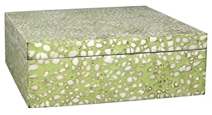 Pirouette Paris 7833003 Box mit Deckel aus Eierschalen, 23 x 23 x 8 cm, Tulum, Bambus, Weiß, 23 x 23 x 8 cm