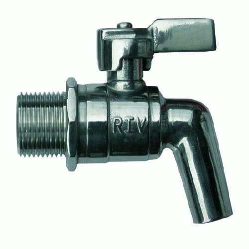 Inferramenta Rubinetto in Acciaio Inox per Botte Contenitore Fusto per Olio Vino Acqua idoneo ad Uso Alimentare (3/4' Pollice)
