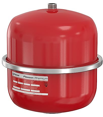 Flamco Flexcon Premium 12 Litres 1,0/3 Bar Vase d'Expansion à Membrane Fixe pour Installations en Circuit Fermé et de Chauffage de Climatisation et de Réfrigération, Rouge, Garantie de 15 ans 16915
