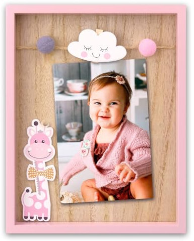 Zep VG446P Ryan Pink Cadre en bois, naturel et rose