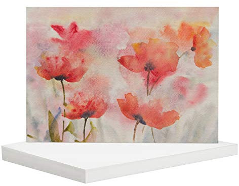 Belle Vous White A5 Watercolour Paper (125 Sheets) 200 GSM Cold Press Water Colour Painting Sheets - Suitable for Beginners to Expert Painters