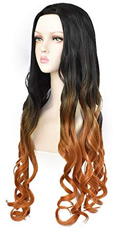 OSIAS Anime Cosplay Perücke, Demon Slayer Perücke, für Halloween, Party, Karneval, Nachtleben, Konzerte, Hochzeiten (Kamado Nezuko Wig)