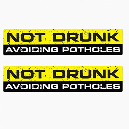 SUIFENG Aufkleber 15Cm X 3.3Cm 2X Persönlichkeit Autoaufkleber Mot Drunk Vermeiden Von Potholes Reflektierende Aufkleber Motorradzubehör