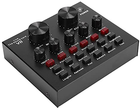 Scheda Audio Mixer DJ, 112 Tipi di Mixer Audio Multifunzionale per Suoni Elettrici, Scheda Audio Live, Scheda Audio Mixer Audio Professionale, Trasmissione Live Vlog Live Streaming