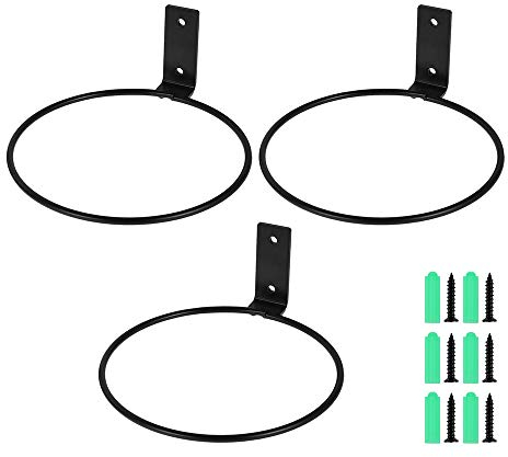 camouflage net 3pcs Flower Pot Holder Wall Mounted Plants Holder Ring Iron Flower Planter Hangers Racks for Indoor Balcony Home Garden Yard (5 inches)