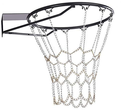 DSFSAEG Basketball Net, Durable Heavy Duty Metal Chain Replacement with 12 Hooks Indoor Outdoor Sporting Hoop Galvanized Steel Chain Standard Training Sports