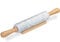 Unibos Marble Rolling Pin for Baking with Wooden Stand 45 X 6 X 6 Centimetres Easy Clean Hard-Wearing Speckle Finish Non-Stick White