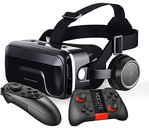 Auriculares VR Gafas 3d Gafas Realidad Virtual Sonido Estéreo 3D Auriculares Realidad Virtual Para Juegos Realidad Virtual Con Mando Distancia Compatible Todos Teléfonos Inteligentes ( Color : 12502 )