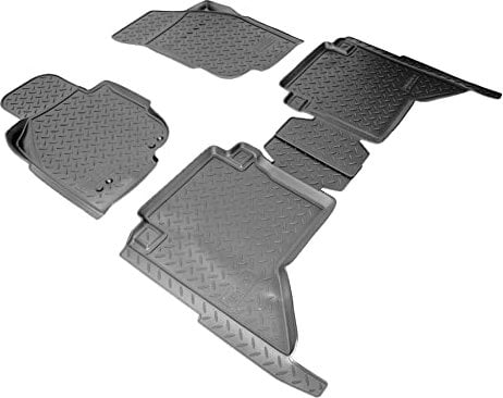 Recambo 3D Gummi Fußmatten kompatibel für Toyota Hilux | Typ N2 | BJ 2011-2015 | Auto Gummimatten | Passgenau | mit Rand | schwarz