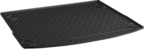 AROBA GL1304 Design Kofferraumwanne kompatibel mit Ford Focus Turnier Kombi BJ. 9.2014-8.2018 Kofferraummatte passgenau erhöhter Rand schwarz