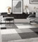 the carpet Pearl Moderner Dichter Kurzflor Wohnzimmer Schlafzimmer Teppich, Konturenschnitt, Geometrische Muster, Kariert, Grau, 200 x 280 cm