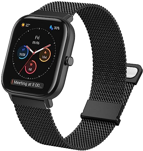 Cinturino per Amazfit GTS, 20mm in Acciaio Inossidabile e Metallo per GTS 4 Mini, GTS 4, GTS 2 Mini, GTS 2, GTS 3, Amazfit Bip, Bip U, Bip U Pro, Bip 3, Bip 3 Pro,Amazfit GTR Mini