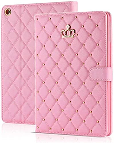 AmazFCCY Case for iPad (A16) 11th Gen 11-inch 2025/10th Gen 10.9-inch 2022, Cute Bling Girly Crown Rhinestones Diamond PU Leather Smart Auto Sleep/Wake Stand Full Body Case for Apple iPad 11 10(Pink)