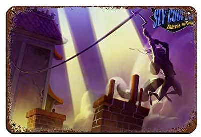 RIELLI Sly Cooper Thieves in Time Spiel Blechschild Vintage Metall Pub Club Cafe Bar Home Wandkunst Dekoration Poster Retro 20 x 30 cm