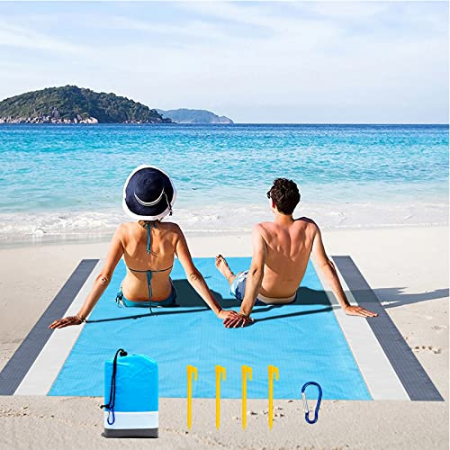 Notwoe Couverture de plage 200 x 210 cm - Portable - Sans sable - Ultra légère - Imperméable - Pour les voyages, le camping, la randonnée, etc.
