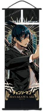 1 x Anime-Kettensägen-Mann-Gemälde, Stoff-Poster, Wand-Scroll, für Fans (Stil 8)