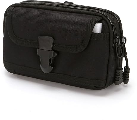 Handy Gürteltasche,Handy Gürteltasche aus Nylon,wasserdichte Bauchtasche,Horizontale Gürtel Tasch,Taktische Tasche,für Joggen, Fitness, Baustellen,Radfahren und Reisen. (Schwarz)