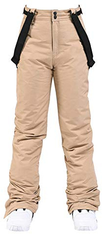 IQYU Pantalones de esquí con tirantes para mujer, térmicos, impermeables, transpirables, resistentes al viento, cálidos, para nieve, senderismo, excursionismo, exterior, ideales para escalada o caza