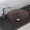 Mai & Mai Waschbecken Glas Aufsatzwaschbecken Glaswaschbecken Handwaschbecken Rund Waschschale BxTxH 40x40x12 cm Kaffee Minerva06