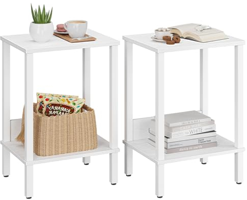 VASIHO Table d’appoint, Table Bout de canapé, Petite Table, Table de Chevet, Industrielle pour Les Petites Pièces, Le Salon, la Chambre, Le Canapé, Petite Table dans L'entrée, Facile à Monter