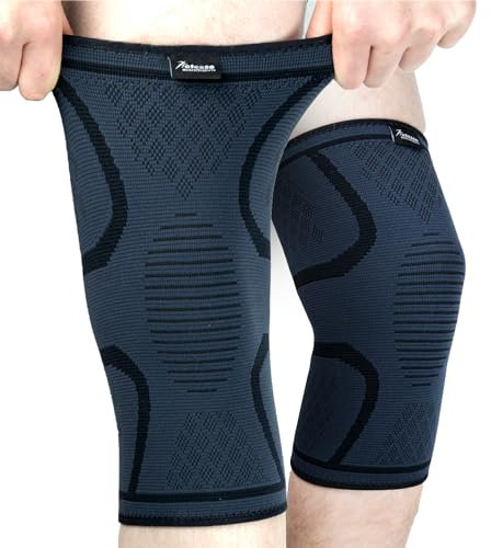 Actesso Órtesis Rodillera Tubular Compresión Elástica para alivio del dolor durante el ejercicio o después de una lesión (Gris, M (Paquete de 1))