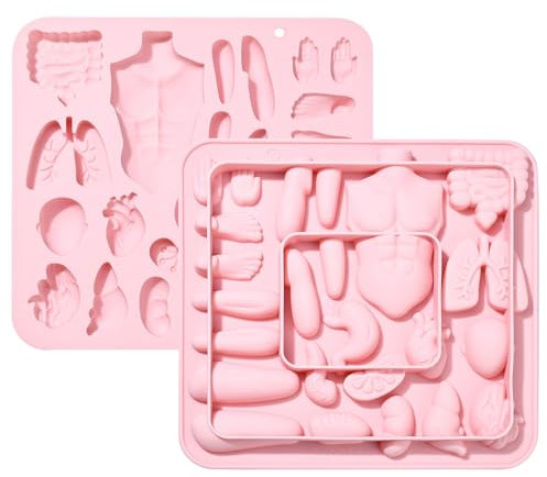 UR URLIFEHALL Lot de 2 moules en silicone réutilisables en forme de corps humain pour chocolat, bonbons, glaçons, cookies