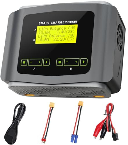 DUO Dual Multi-Charger AC 150W /DC 240W 10A RC Balance Charger Discharger for LiPo, LiHV, LiFe, Lilon, NiCd, NiMh, Pb Batteries with Built-in Power Supply and Fan