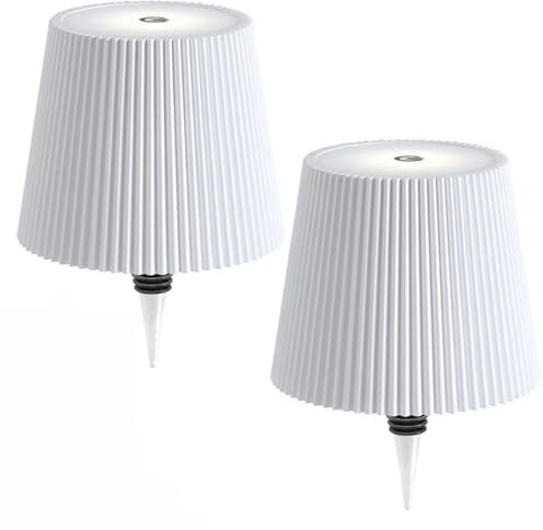 Wireless Bottle Lamp | LED 3 Color Bottle Lamp | Rechargeable Touch Control Waterproof Wireless Bottle Lampshade | Portable for Bedroom, Parties, Bars, Restaurants (White, 2-Pack)