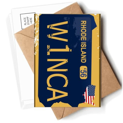 Licence Plate USA American Car Number Postcards Envelopes Blank Note Cards Mailing
