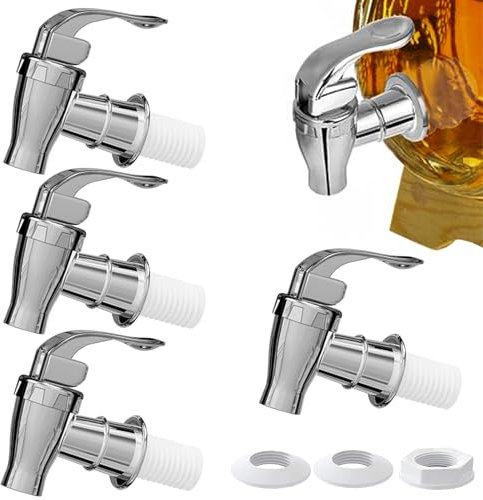 HAYGEM 4 Pièces de Rechange pour Robinet Vinaigrier en PP, Non Toxique et Inodore, Robinets Poussoirs, Robinet Distributeur Boisson de Remplacement, pour Bouteilles de Boissons, Seaux