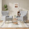 Hawthyhome 2er-Set Relaxsessel Fernsehsessel Ohrensessel mit Kopfkissen und Gold Metallfüßen Einzelsofa aus Samt bis 130kg Schlafzimmer/Wohnzimmer/Lounge Grau