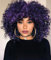 Colorfulpanda Parrucca Afro Kinky ricci da donna parrucche ondulate corte ricci per le donne Sintetici capelli naturali Wig con frangia naturale parrucca riccia (nero misto viola)