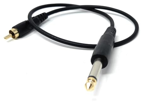 DRUT 0.5m 6.35mm (1/4) Mono Jack Plug to RCA Phono Audio Cable | Durable, reliable connectors. No drivers needed, plug & play. Great for guitar pedals, keyboards, PA systems, and mono...