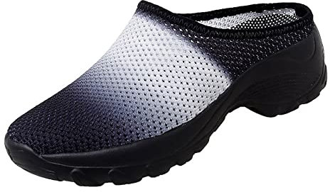 Knit Comfort Half Casual Platform Support Outdoor-Schuhe mit Bogen Atmungsaktive Hausschuhe Schuhe Wedge Walking Damen Freizeitschuhe Schuhe Damen Gesundheitsschuhe (White, 39)