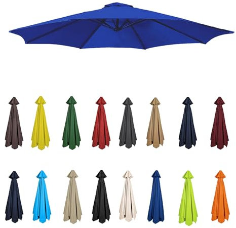 2m-3.5m Replacement Parasol Canopy, Umbrella Replacement Fabric, Garden Umbrella Replacement Cover, Outdoor Replacement Fabric, 6/8 Arms, replacement parasol fabric cover for Garden Umbrella(Blue,8rib